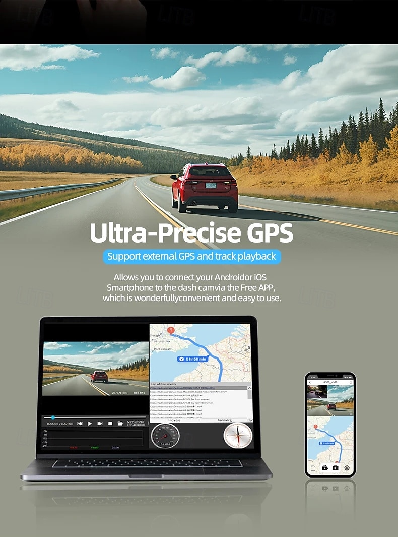 High-definition 4K front and 1080P rear dual-lens dash cam with WiFi mobile connectivity car DVR loop recording comes with a 32GB memory card. 2025 - $69.99 –P4