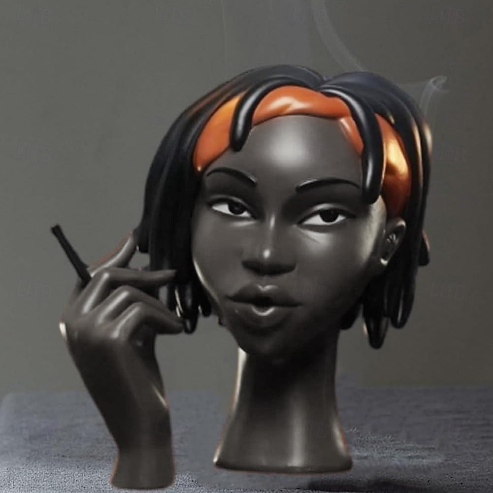 huvud rökelse brännare svart kvinna, svart dam huvud doft brännare svart kvinnor huvud, huvud rökelse brännare svart kvinna, huvudet rökelse hållare för olika miljöer 2025 - $28.99 –P13