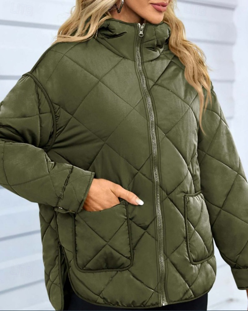 Mulheres Casaco de inverno Casaco com capuz Manter Quente Confortável Zíper Bolsos Hem irregular Casual Tecido Férias Casual Roupa Diária Final de semana Longo Com Capuz Normal Manga Longa agasalhos de 2025 por $65.99 –P8