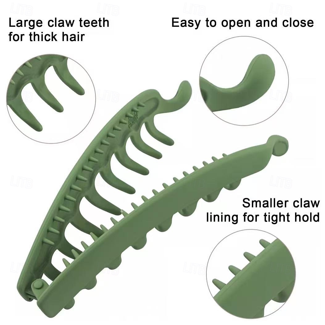 6-pakning store bananhårspenner sklisikker hestehaleholder for kvinner og jenter i koreansk stil, tykk halvmåneformet hårspenne for hverdagsbruk 2026 - $12.99 –P2