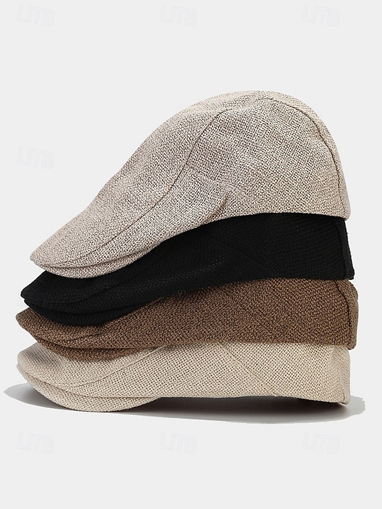 Casquette plate en lin et coton respirant pour homme, chapeau gavroche vintage classique pour tenue décontractée, conduite et activités de plein air de 2025 ? $11.99 –P3