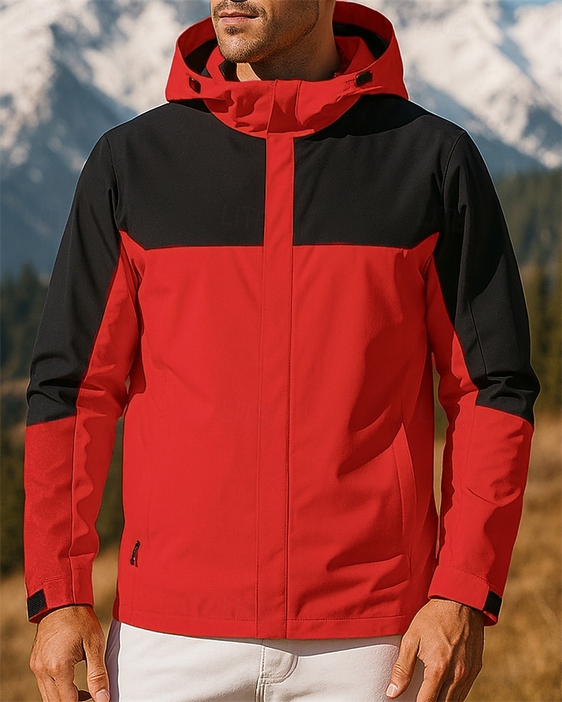 Herren Windjacke Wanderjacke Regenmantel Außen Wasserdicht Winddicht Wanderoutfits Wanderbekleidung Frühling Herbst Jacke Jagd Angeln Camping / Wandern / Höhlenforschung Dunkelgrau Rot Blau 2025 - $32.99 –P6