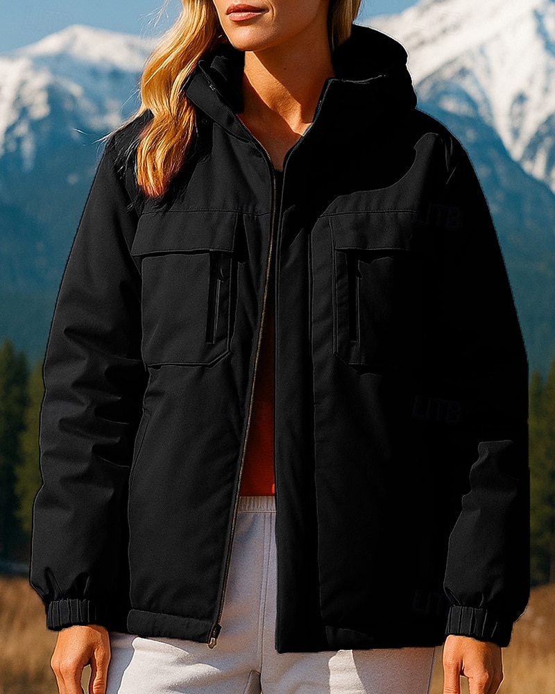 Damen Wanderjacke Daunenjacke Thermojacke Außen Thermik Warm Wanderoutfits Wanderbekleidung Winter Herbst Oberteil Angeln Camping / Wandern / Höhlenforschung Laufen Patchwork Schwarz Weiß Rosa 2026 - €58.99 –P10