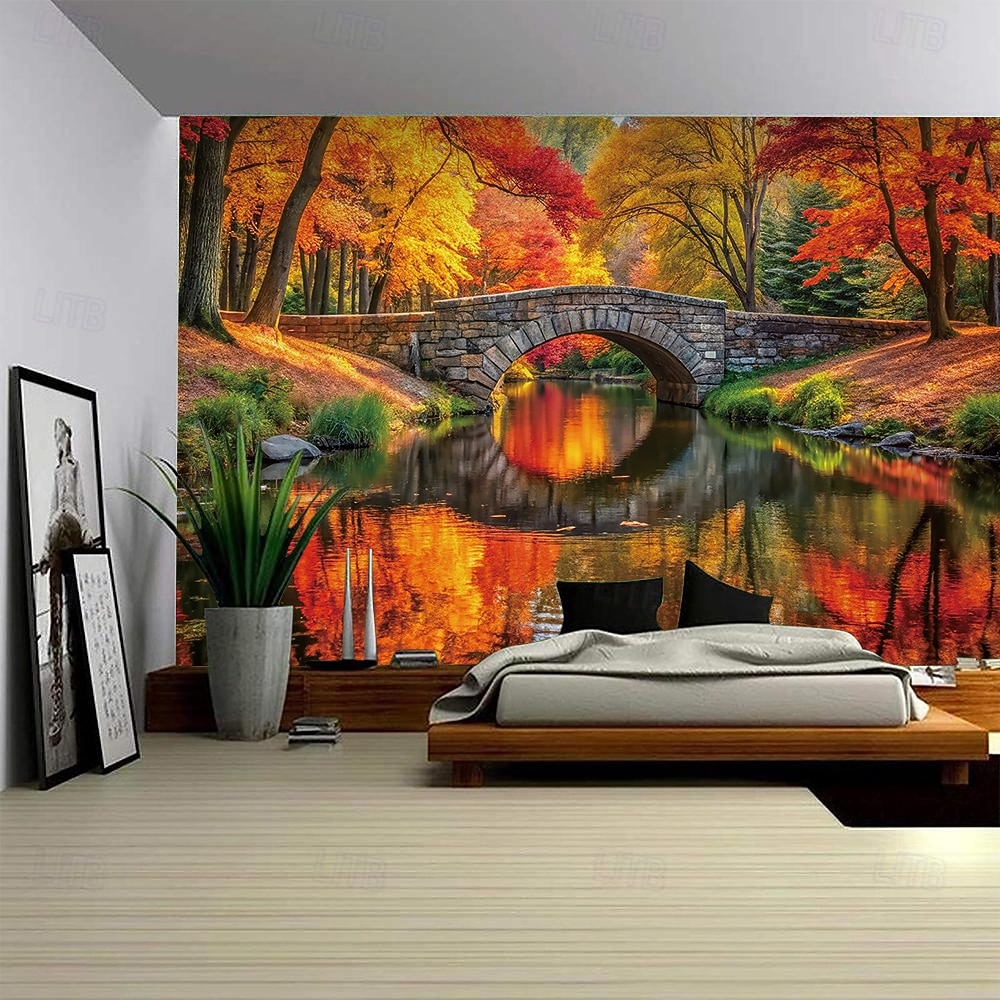Tapestry Blanket Wall Hangings Landscape Nature Bridge Lake 3D Bedroom Living Room Dorm Teens Room College Dorm Guys Man Cave Frat Bedroom Home Decor 2026 - $21.99 –P5