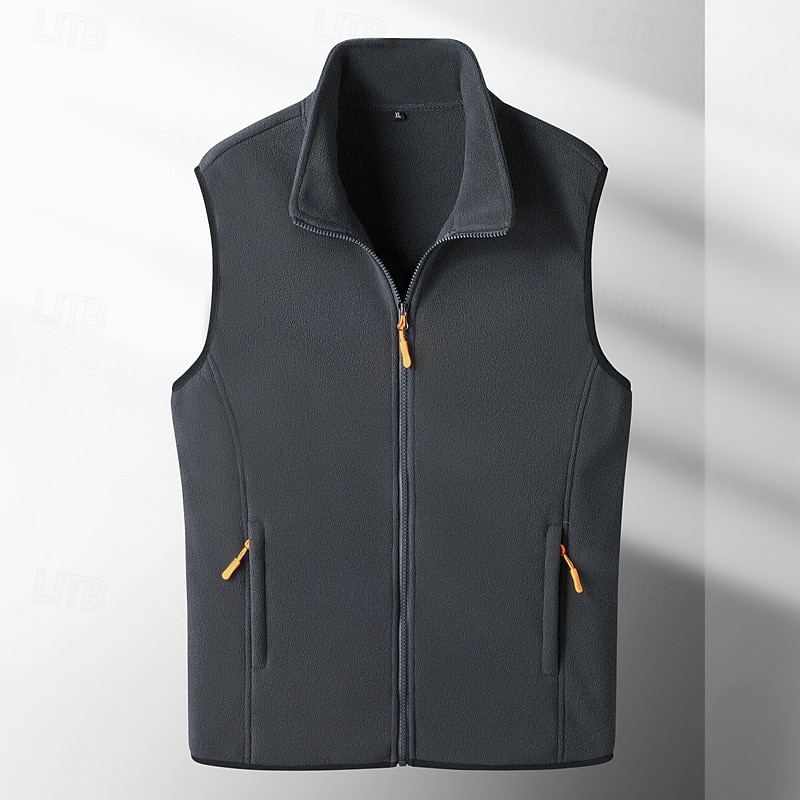 Ανδρικά Γιλέκο Fleece Veste Gilet ΕΞΩΤΕΡΙΚΟΥ ΧΩΡΟΥ Καθημερινά Μοντέρνα Καθημερινό Φθινόπωρο Χειμώνας Τσέπη Πολυεστέρας Διατηρείτε Ζεστό Σκέτο Φερμουάρ Όρθιος Γιακάς Κανονικό 2026 - $28.99 –P4