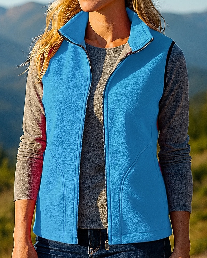 Femmes Veste Randonnée Manteau d'hiver Gilet polaire Sans manches Top Extérieur Chaleur Thermique Hiver Fermeture éclair Polyester Noir Rouge Bleu Chasse Pêche Escalade de 2025 ? $24.99 –P7