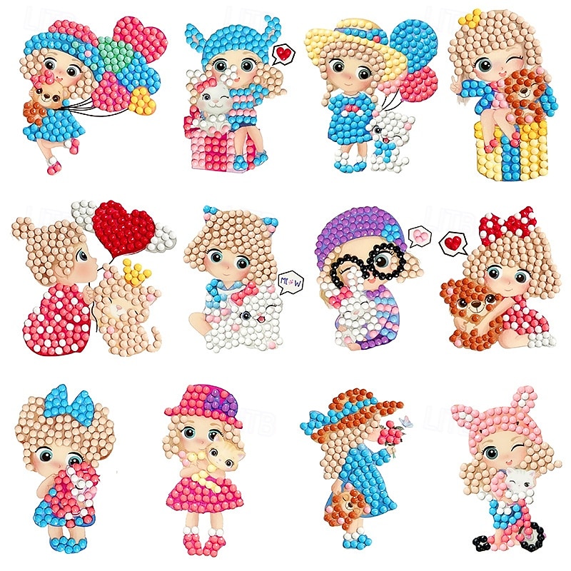 Adesivi artistici con diamanti 5D, arti e mestieri, gemme creative, kit di pittura con i numeri per bambini dai 4 ai 6 anni, dai 6 agli 8 anni, dagli 8 ai 12 anni, adesivi fai da te con mosaico, giocattoli per feste di compleanno, regali di Halloween e Na del 2026 a $9.99 –P8