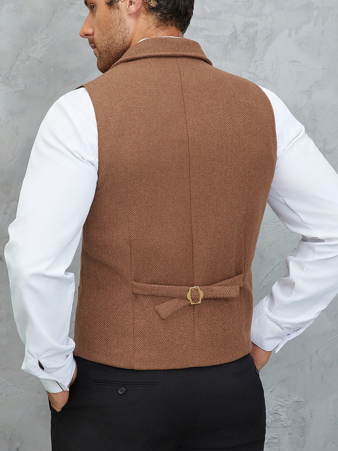 Herren Tweedweste Weste Formell Hochzeit Urlaub Täglich Mode Klassisch Frühling Herbst Tasche Knöpfe Tweed Polyester Bequem Einfach Fischgrätenmuster Einreihig Reverskragen mit Schlitz Normale 2025 - $35.99 –P7