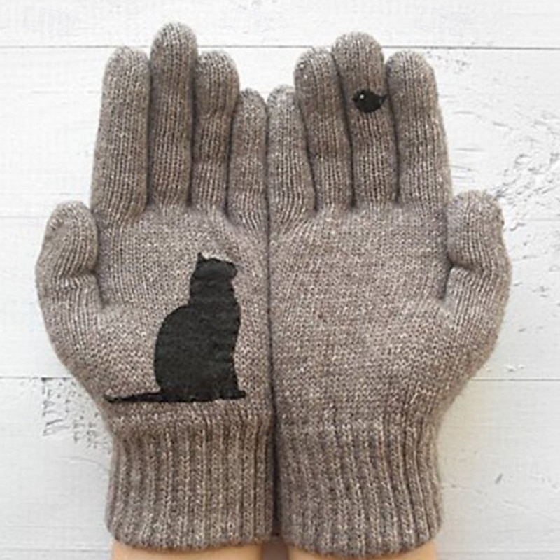 2026年 女性用 1ペア 指先 / ウインター ストリートファッション / 屋外 手袋 - カラーブロック フルフィンガー  コレクション – $17.49 –P2