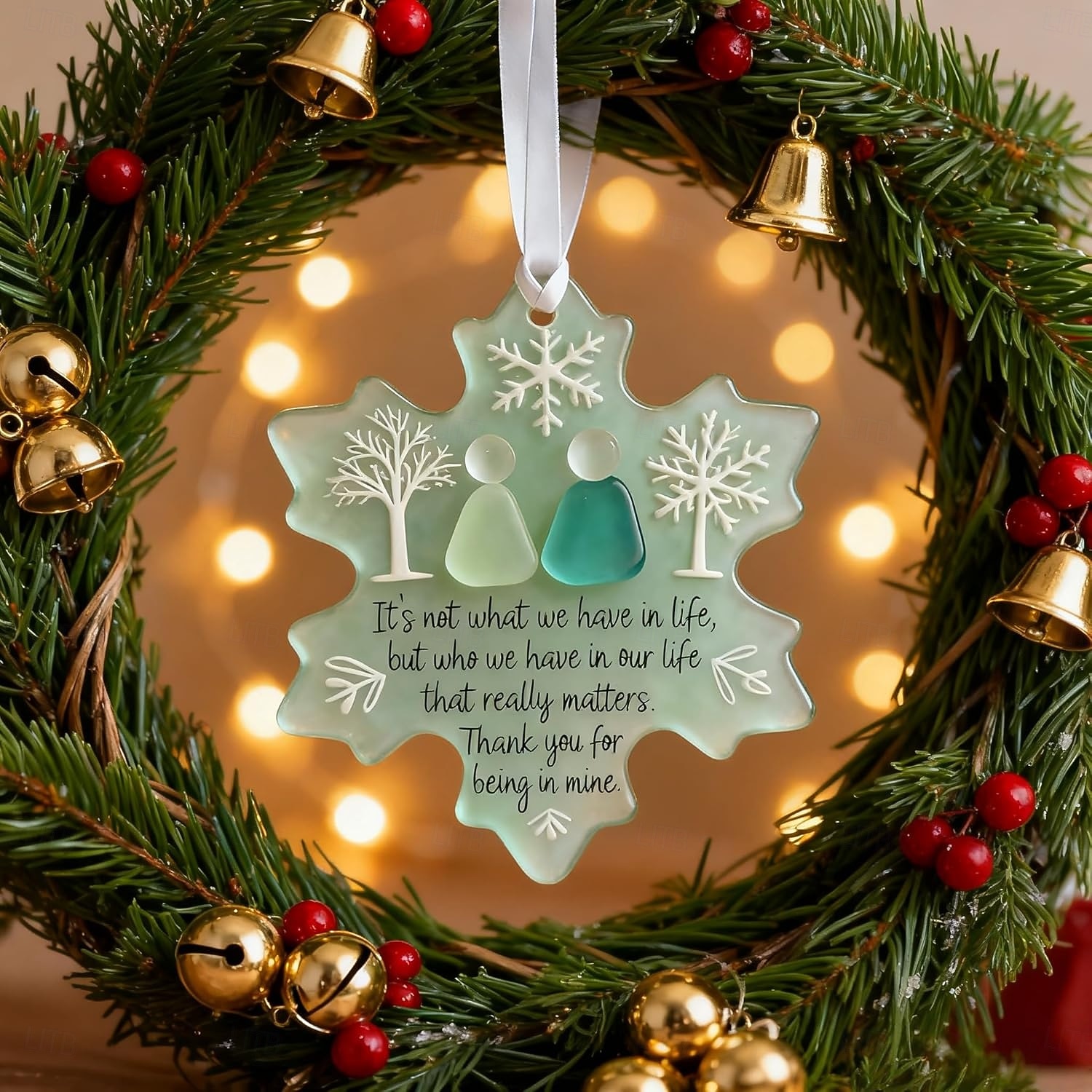 Snowflake Shaped Acrylic Snowflake Sea Glass Friendship Christmas Ornament Unique Friendship Keepsake Coastal Winter Xmas Tree Decoration Ideal Gifts for Best Friends 2025 - $10.99 –P3
