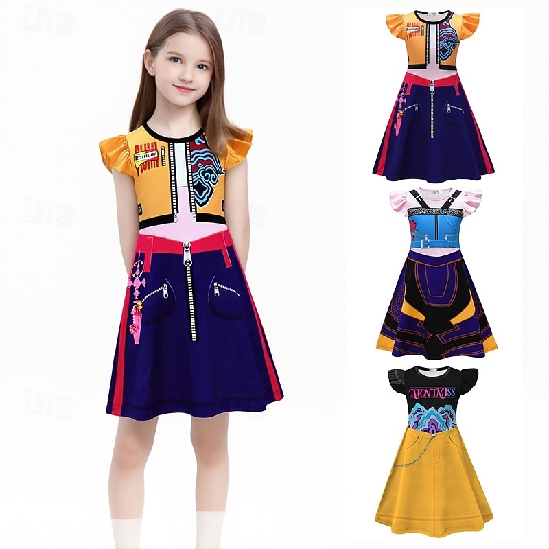 Korean Idol Inspired Pop Star Costume Fancy Dress Virtual Idol Movie Cosplay for Girls' Kids Halloween Carnival Performance Comic Con Anime Expo 2026 - $20.99 –P1