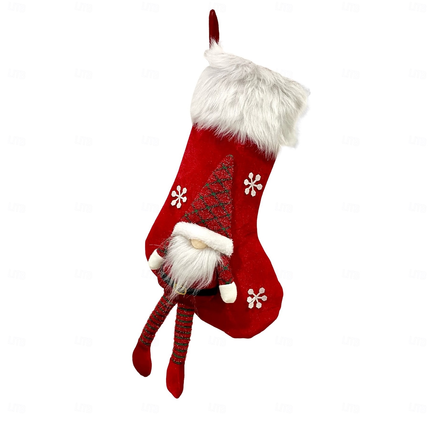 Bas de Noël à longues jambes, bas tricotés sans visage, vieux homme, bas décoratifs en tissu doux rouge et vert, idéal pour les fêtes de Noël et du Nouvel An de 2025 ? $15.49 –P6