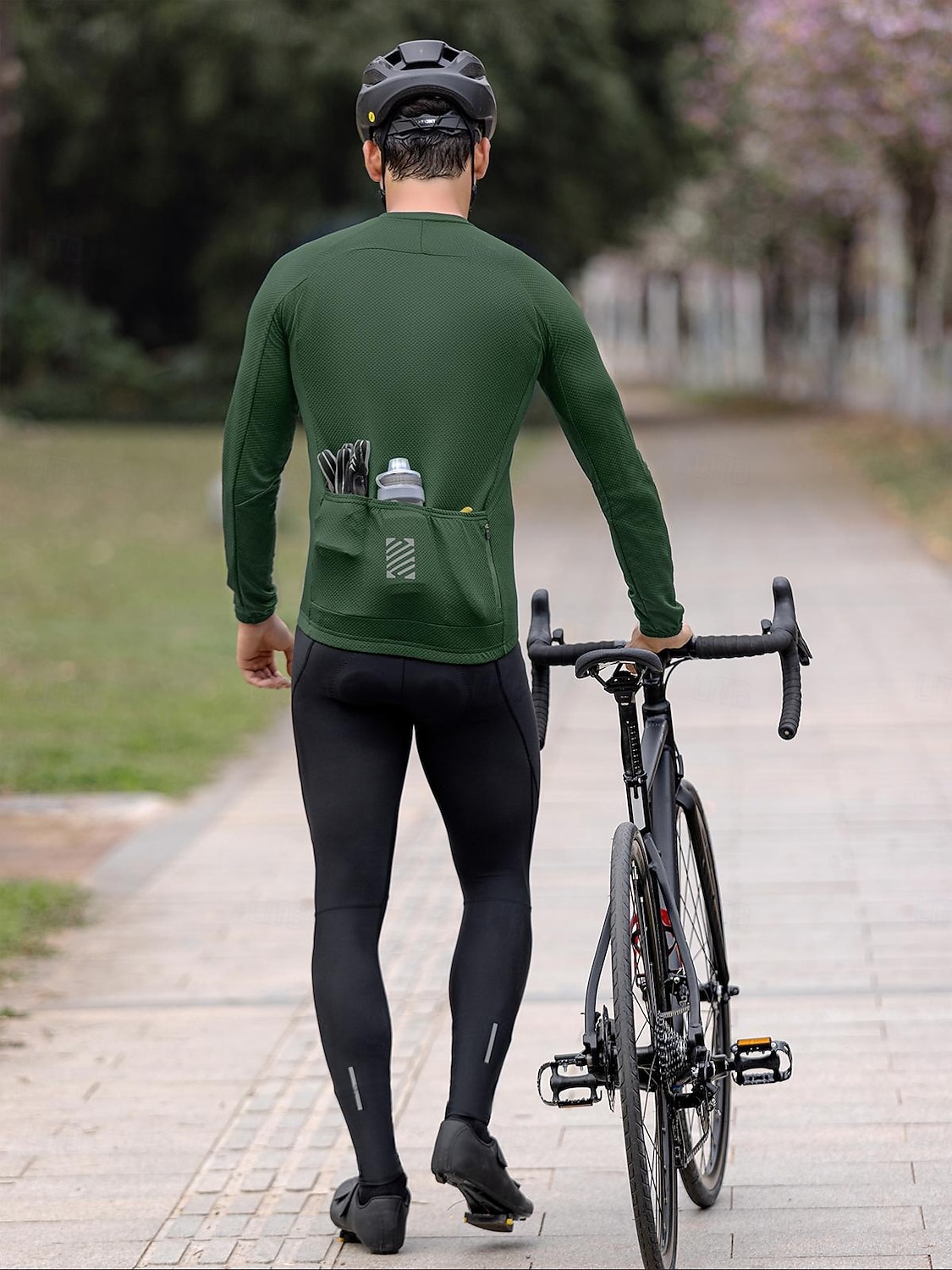 Herre Sykkeltrøyer Ren farge Langermet Sykkel Jersey Sportsklær Topper med 3 baklommer Fjellsykling Veisykling Utendørs Tilbake Lomme Fritid / hverdag Pustende sport Hvit Mørkegrønn Oransje Klær 2026 - $30.99 –P15
