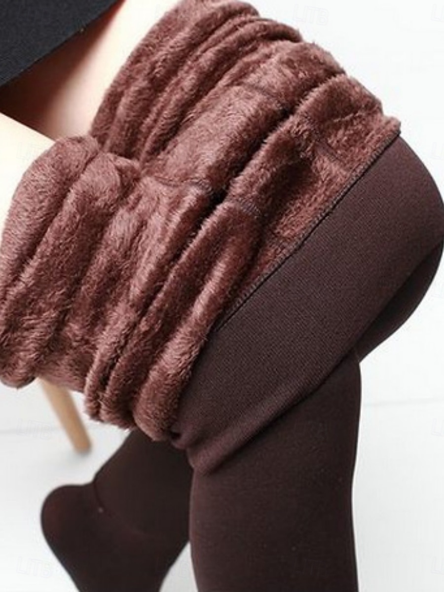 Pentru femei Pantaloni din lână Jambiere Modă Șic Stradă De Bază Lungime totală Talie Înaltă Simplu Cut înalt Confortabil Απαλό Comfortabil Înaltă Elasticitate Casă Zilnic Roșu Vin Bleumarin Negru Bej 2025 - $6.99 –P5