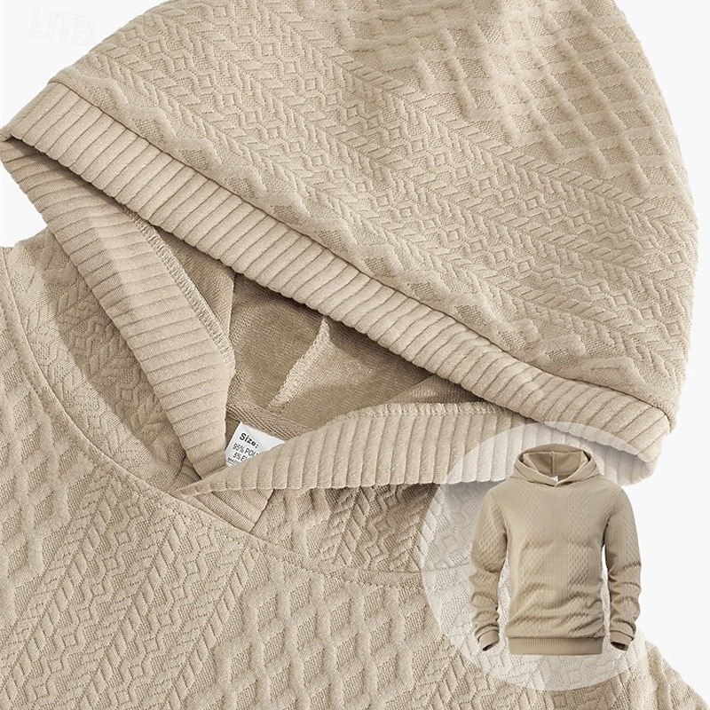 Men's Hoodie Pullover Hoodie Sweatshirt Black White Army Green Khaki Gray Hooded Plain Textured Sports & Outdoor Casual Daily Streetwear Cool Sportswear Spring &  Fall Clothing Apparel Hoodies 2026 - $24.99 –P6