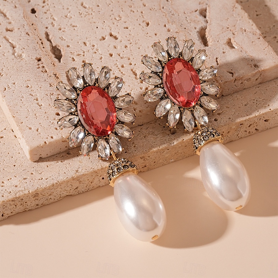 Women's Pearl Jewelry Set with Earrings, Necklace and Bracelet - Elegant Vintage Style Accessories with Crystal Accents for Ballroom Party, Wedding and Formal Events 2025 - $18.99 –P7