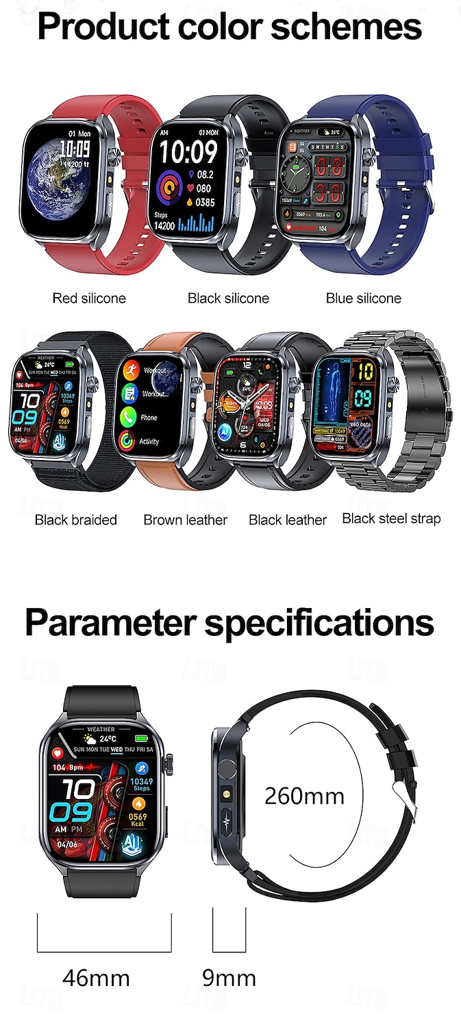 iMosi ET572 Relógio inteligente 2 polegada Relógio inteligente Bluetooth ECG + PPG Monitoramento de temperatura Podômetro Compatível com Android iOS Feminino Masculino Suspensão Longa Chamadas com de 2025 por $51.99 –P16