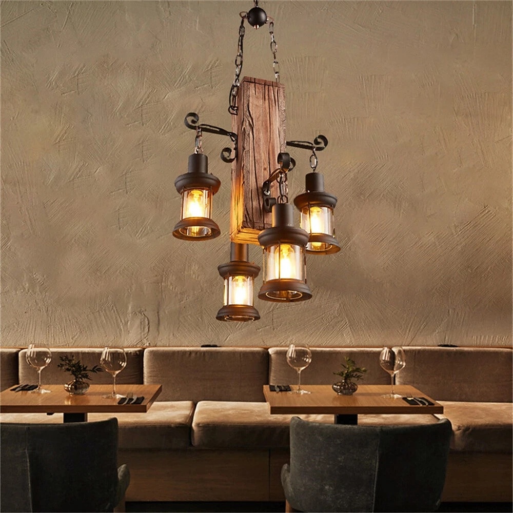 4 luci 45 cm Lampada a sospensione Legno Industriale Rustico 110-120V 220-240V del 2025 a $229.99 –P3