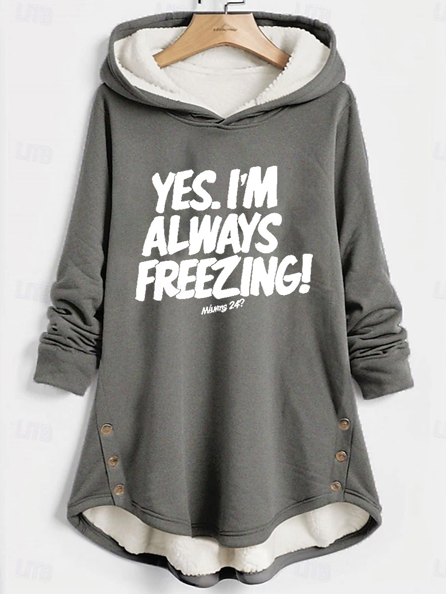 Mujer Sudadera con capucha Pullover Graphic Letra Cálido Casual Borroso Manga Larga Con Capucha Tops largos Casual Deportes Estampado Rosa Azul Piscina Gris Otoño Invierno 2025 - $29.99 –P5