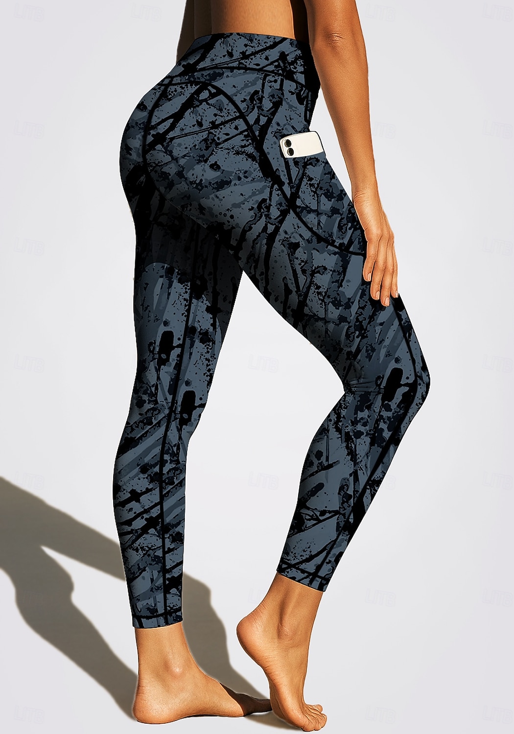 Damen Unisex Pilates-Leggings Fitnesshose Trainingsleggings Taschen Stempelsteuer Seitentaschen Pilates Fitnessstudio Fitnesstraining Hosen Strumpfhosen Leggings Grafik Abstrakt Graffiti Dunkelgrau 2026 - $18.99 –P7