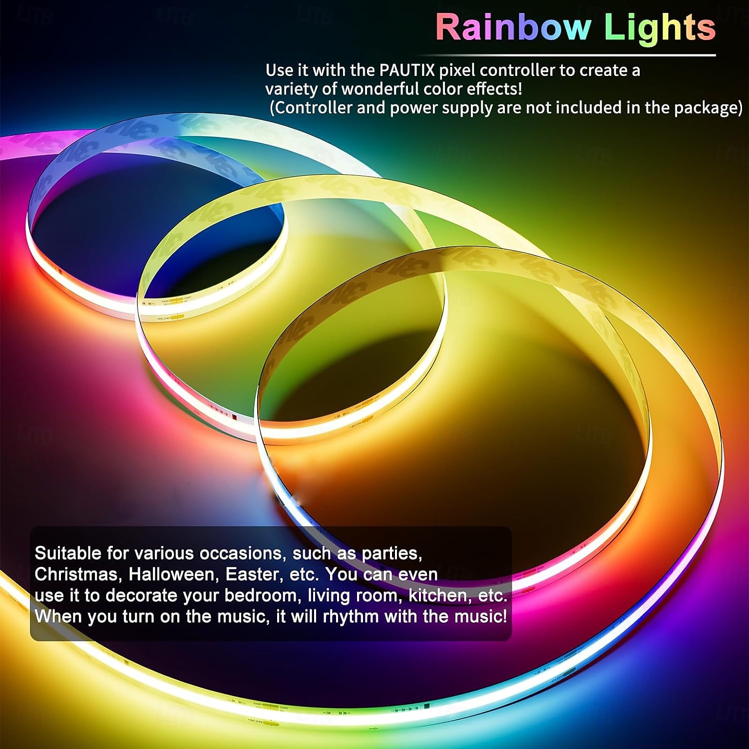 RGB Smart IC COB LED Strip Light Addressable 16.4ft 12V Color Flowing Strip Light Multicolor Flexible Tape Lights with APP Control/Music Modefor TVBedroomParty DIY Decoration 2025 - $43.99 –P5