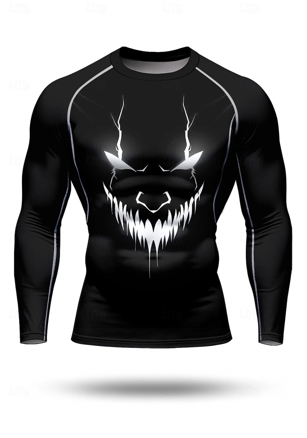 2025年 男性用 コンプレッション・シャツ ランニングＴシャツ 3Dプリント 長袖 ベース層 ハロウィーン 速乾性 ビデオ圧縮 パワーフレックス 吸汗性 ジムトレーニング アクティブトレーニング 運動 スポーツウェア アクティブウェア ブラック  コレクション – $18.99 –P1