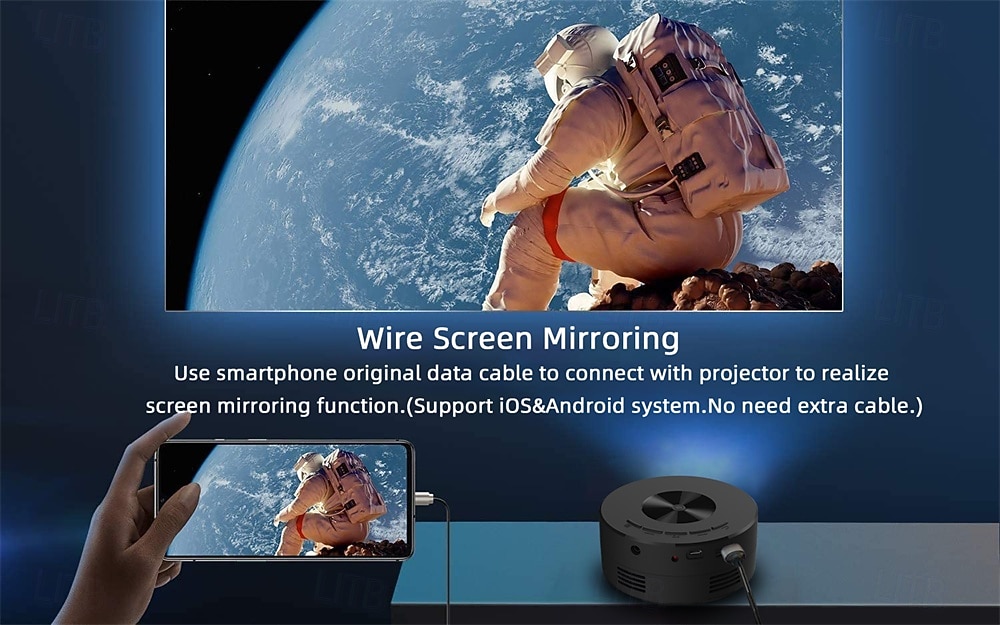 YT200 LED Projector Mini Handheld Pocket Portable Prejecting Wired Screen Mirroring from iOS Android Smartphones for Kids Classical Movies Retro Films Valentine's Day Gift 2026 - $42.99 –P2