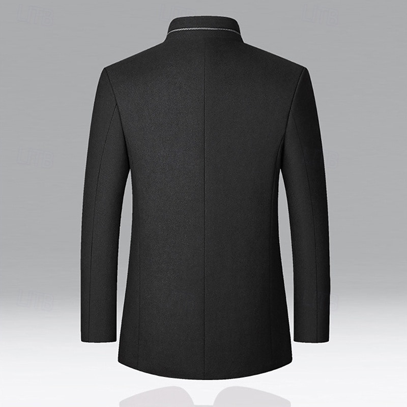 Herren Parka Trenchcoat Urlaub Täglich Herbst Winter Polyester Winddicht Oberbekleidung Bekleidung Mode Klassisch Einfach Tasche Stehkragen Einreihig 2026 - €46.49 –P10