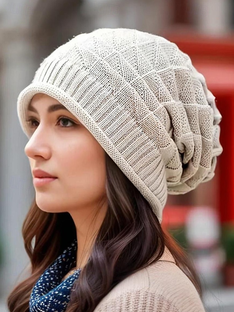 berretto lavorato a maglia da donna – cappello caldo e morbido per l'inverno, berretto casual elasticizzato per viaggi all'aperto e uso quotidiano del 2025 a $9.99 –P1