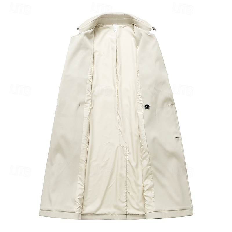 Per uomo Cappotto Trench Trench lungo Vacanza Quotidiano Primavera Autunno Poliestere Antivento Capispalla Abbigliamento Moda Classico Semplice Tasca Bavero Doppiopetto del 2026 a $68.99 –P3