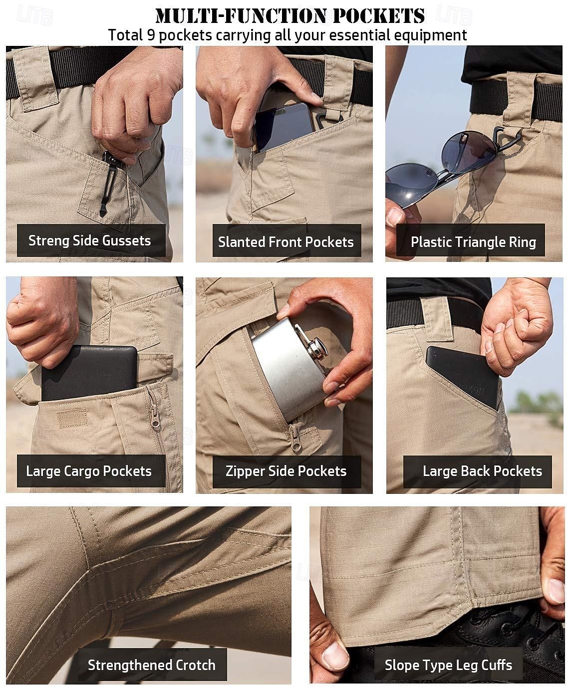 Pánské Kargo kalhoty Taktické kalhoty Taktická Dağcı Pantolonu Kapsa na zip Multi kapsa Bez vzoru Rychleschnoucí Lehká váha Plná délka Venkovní Outdoor a turistika Kalhoty Taktická Vojenská zelen 2026 - $13.99 –P2