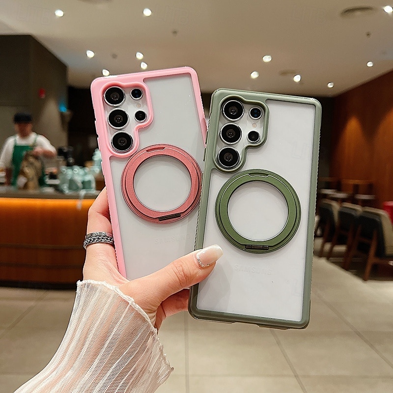 puhelin Etui Käyttötarkoitus Samsung Galaxy S25 Ultra Plus S25-reuna S24 Plus Takakuori Tukee langatonta latausta Tukijalka Iskunkestävä Retro TPU 2025 - $20.99 –P10