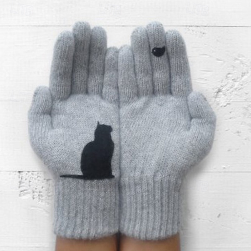 2026年 女性用 1ペア 指先 / ウインター ストリートファッション / 屋外 手袋 - カラーブロック フルフィンガー  コレクション – $17.49 –P5