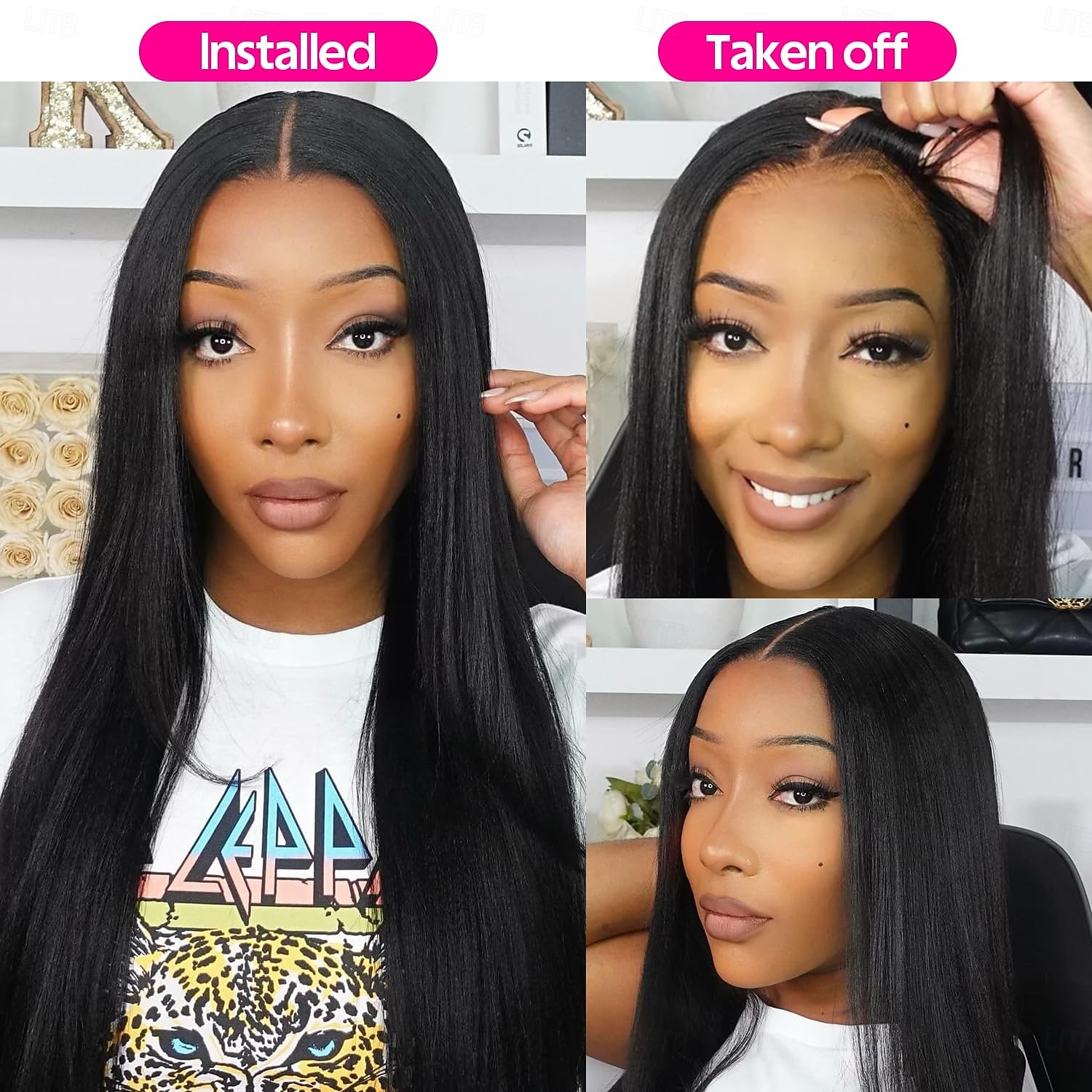 Wear and Go Glueless Wigs Human Hair Pre Plucked Pre Cut 4x4 Straight Lace Front Wigs Human Hair Wigs for Women No Glue Hd Lace Front Closure Ready to Wear Wigs 180% Density 2026 - $107.99 –P9