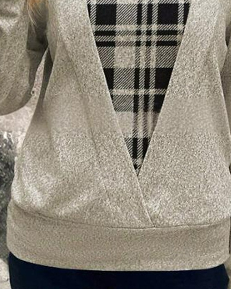 نسائي قميص بلوزة منقوش أنيق أساسي كاجوال كم طويل رقبة مربعة قمصان عادية مناسب للبس اليومي مناسب للعطلات طباعة كاكي الربيع الخريف الشتاء 2025 - $28.99 –P3