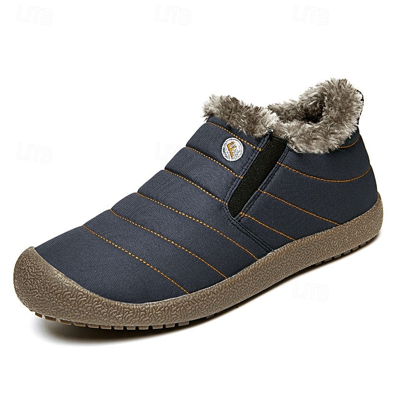 Wasserdichte Winterhausschuhe für Herren mit Fellfutter, leichte, warme Slip-On-Freizeitschuhe mit Anti-Rutsch-Sohle für den Innen- und Außenbereich 2026 - $42.99 –P2