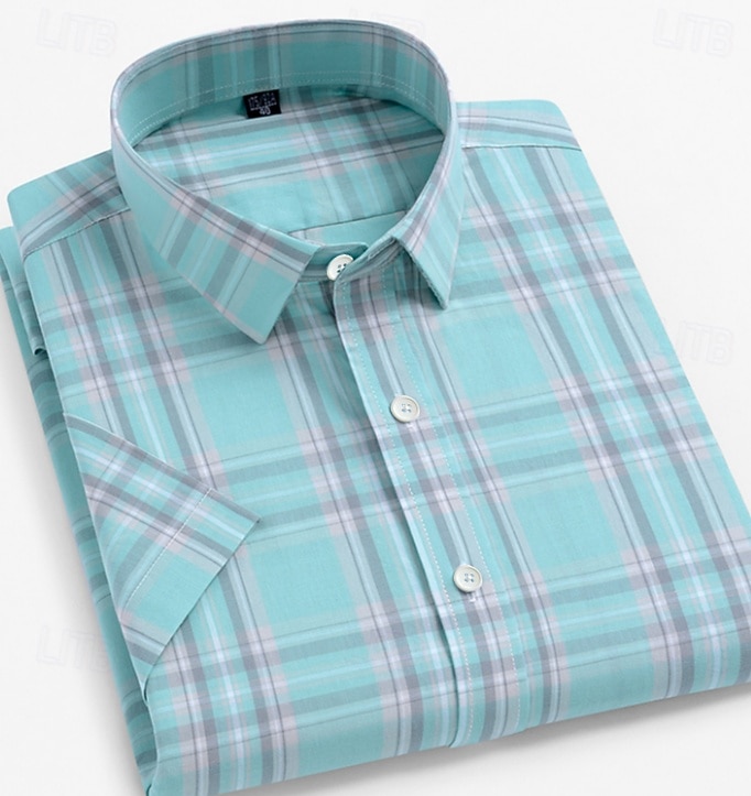 miesten mekkopaita rento paita ruudullinen ruutupaita graafisia printtejä neliön pääntie vaaleankeltainen vaaleanpunainen musta / harmaa valkoinen / vihreä merensininen rento päivittäin lyhythihaiset 2025 - $22.99 –P4