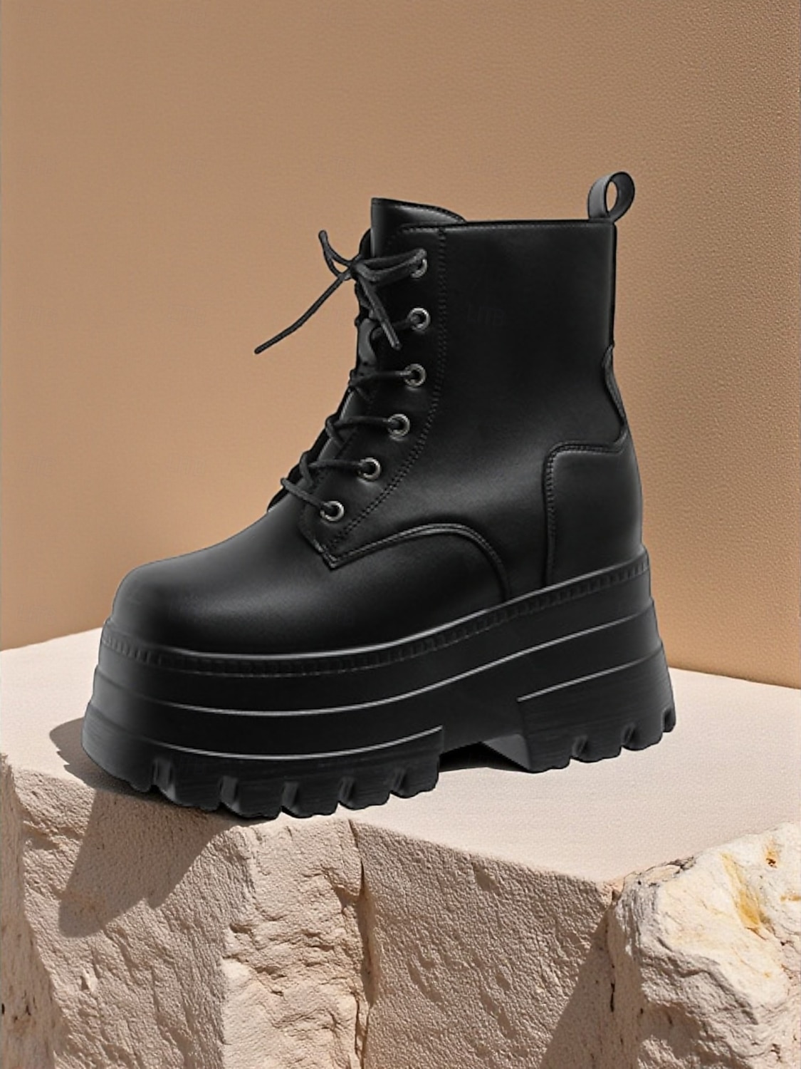 Women's White Platform Lace-Up Ankle Boots with Height Increasing Sole -Trendy Chunky Heel Fashion Boots for Casual and Streetwear 2025 - $54.99 –P5
