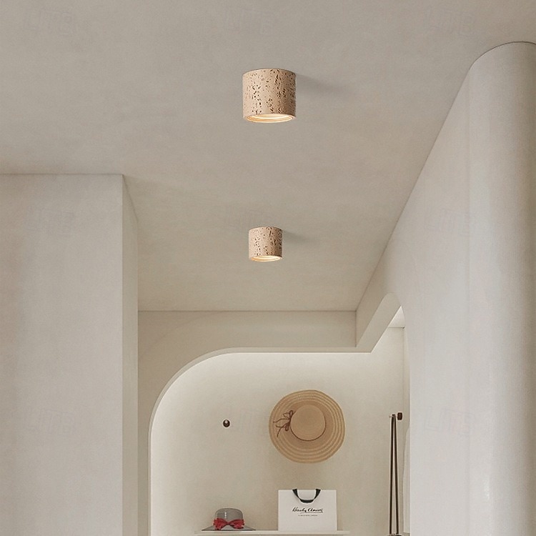 LED stropní svítidlo 14cm, kamenné, zapuštěné, keramické, dřevěné, umělecký styl, formální styl, stropní svítidlo do chodby, teplá bílá, 110-240V 2026 - $115.99 –P7