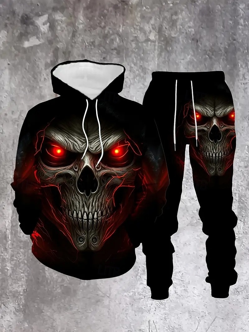 חג ליל כל הקדושים גולגולתשלד תלבושות קפוצ'ון אימונית אנימה 3D גרפי עבור לזוג בגדי ריקוד גברים בגדי ריקוד נשים מבוגרים האלווין (ליל כל הקדושים) קרנבל נשף מסכות הדפסת תלת מימד יום יומי\קז'ואל 2025 - $49.99 –P5