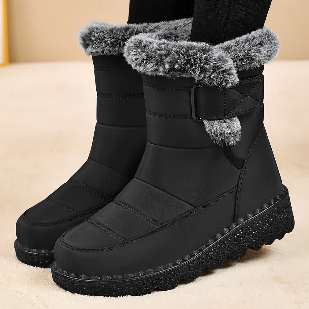 Mujer Botas Botas de nieve Diario Tacón Plano Dedo redondo Casual Satén Mocasín Vino Negro Azul 2026 - $32.99 –P7