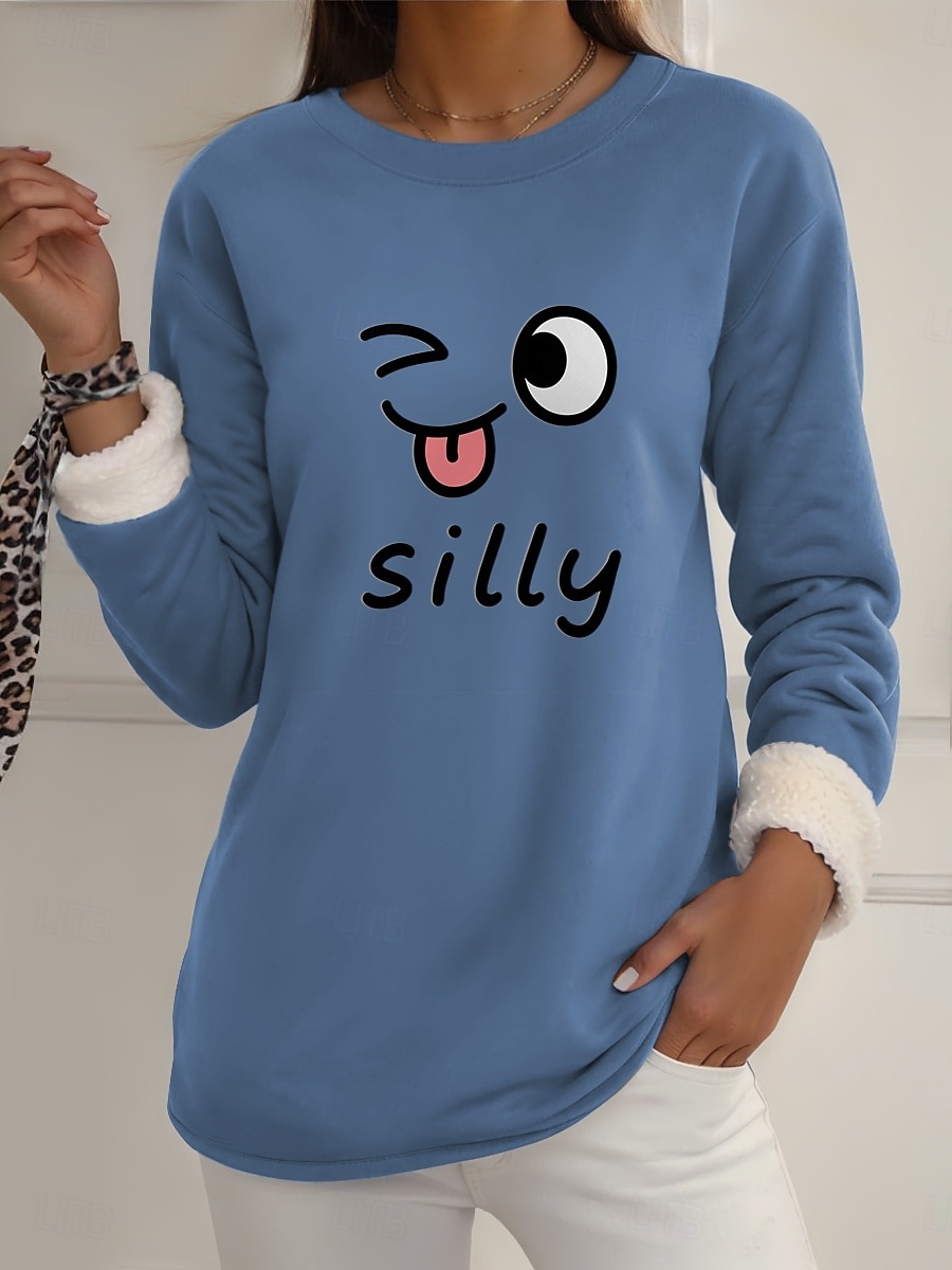 Pull-over pour femme, sweat-shirt graphique, chaud, décontracté, duveteux, manches longues, col rond, régulier, streetwear, décontracté, jaune, rose, rose foncé, bleu, gris, printemps, automne, hiver de 2025 ? $23.99 –P1