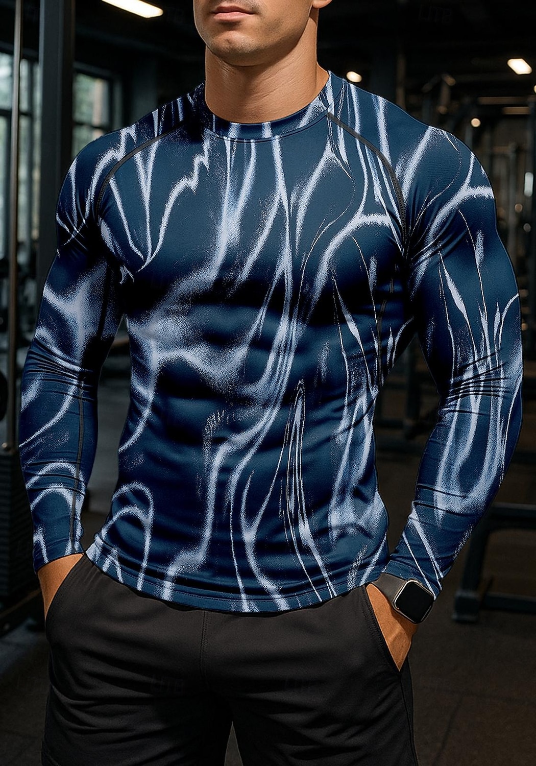 Per uomo Maglia a compressione Maglia da corsa Stampa 3D Manica Lunga Livello Base A righe Asciugatura Rapida Compressione Elasticizzato Traspirante Allenamento in Palestra Allenamento attivo del 2025 a $20.99 –P1
