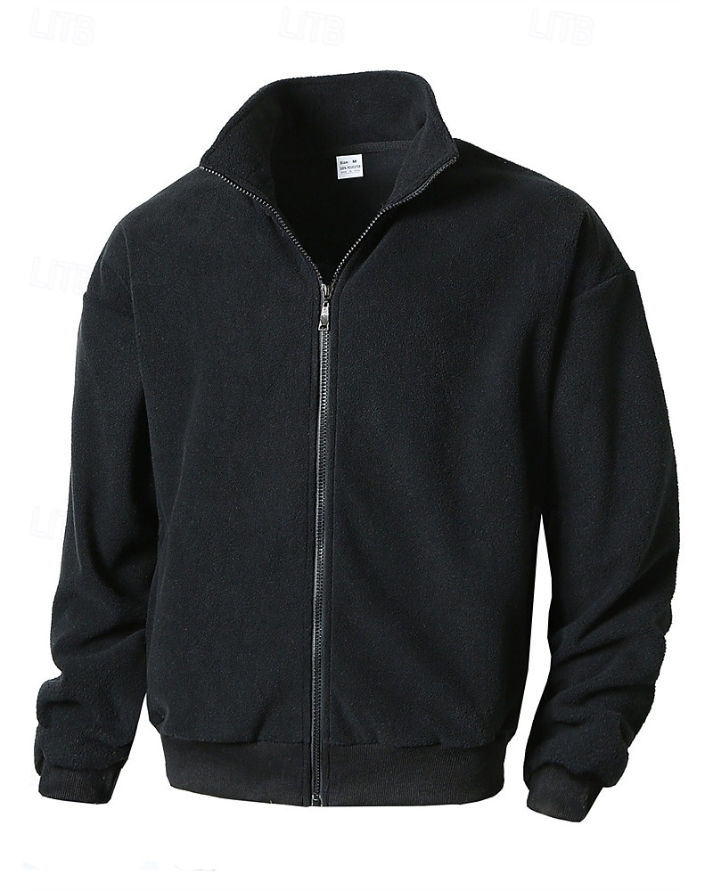Per uomo Giacca Invernale Giacca in Pile Giacca Casual Vacanza Quotidiano Calore Termico Tasca Pile Autunno Inverno Semplice Moda Streetwear Collo alla coreana Regolare Nero Cachi Verde militare del 2025 a $27.99 –P15