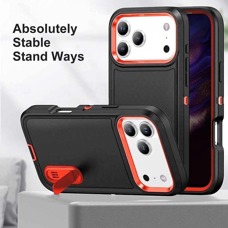 2025年 電話 ケース 用途 iPhone 17 Air 16 15 14 Pro Max Plus 16e 13 Pro Max バックカバー キックスタンド 耐衝撃 レトロ風 TPU PC コレクション – $10.99 –P4