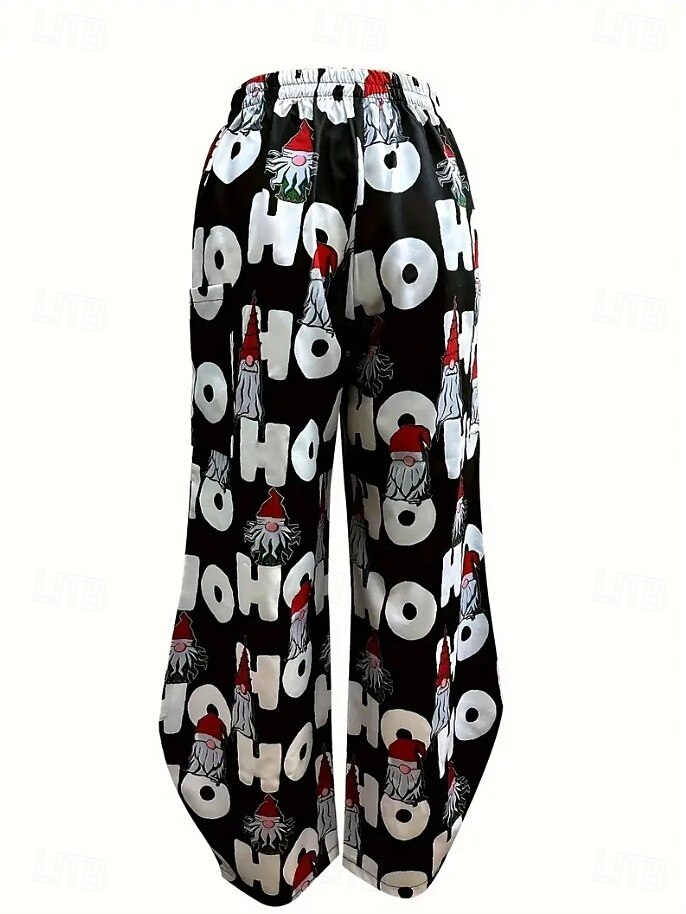 Per donna Gamba larga Chinos Essenziale Casual Lunghezza intera Vita AltaPantsNatale Grafico Babbo Natale Astratto Fascia Elastica Inelastico Formale Vacanza Streetwear Rosa chiaro Marrone scuro del 2025 a $36.99 –P6