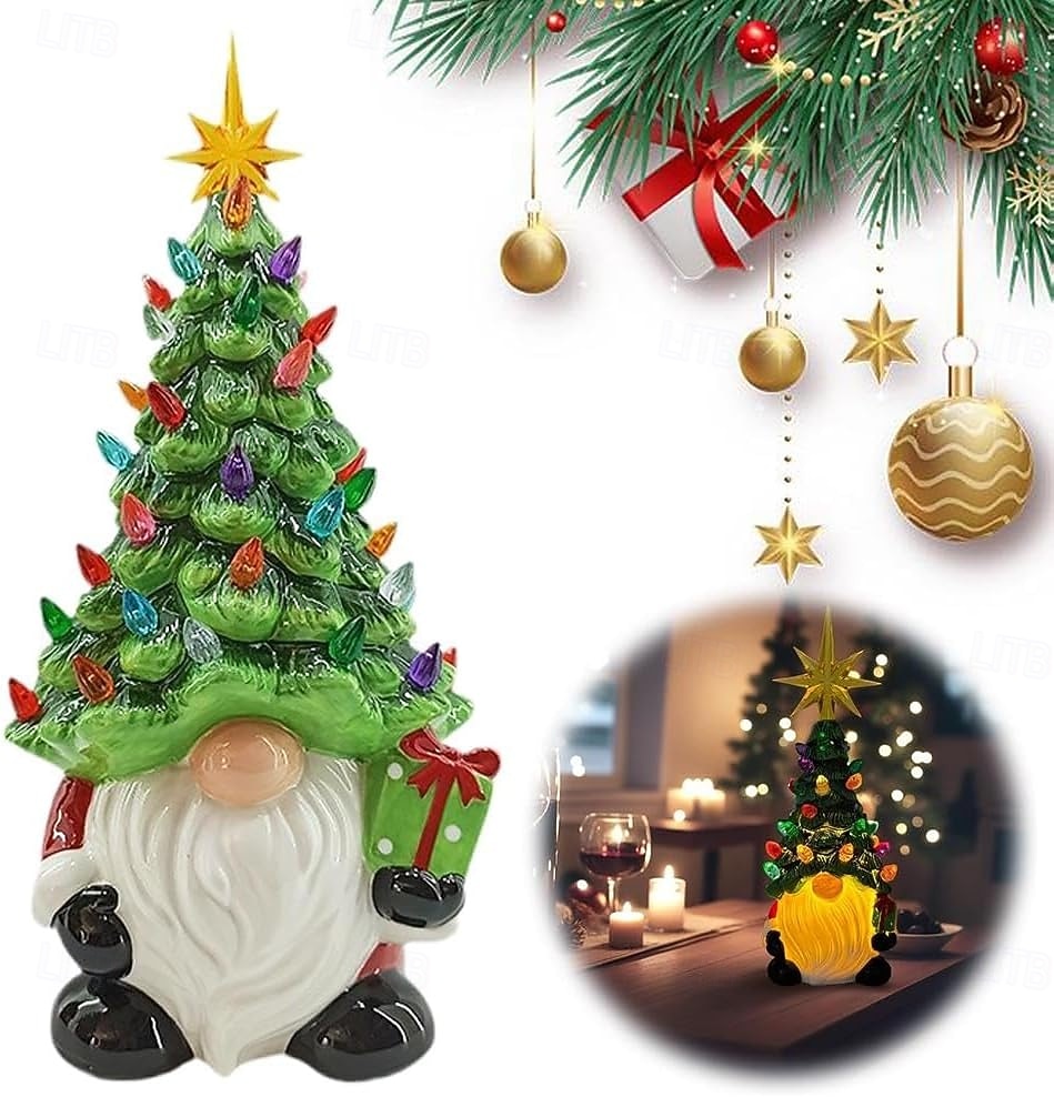 Christmas Faceless Dwarf Christmas Tree LED Electronic Night Light Indoor Bedroom Study Restaurant Holiday Ornament Light Prop 8Inch LR41*3 Batteries 2025 - CAD $14.99 –P1