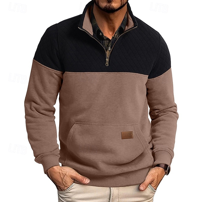 Homens Moletom Moletom Waffle Moletom com capuz Estacionar Moletom com zíper Verde Tropa Vinho Azul Real Marron Cáqui Colarinho Clerical Tecido Patchwork Desportos e Ar livre Casual Diário Roupa de de 2025 por $27.99 –P8