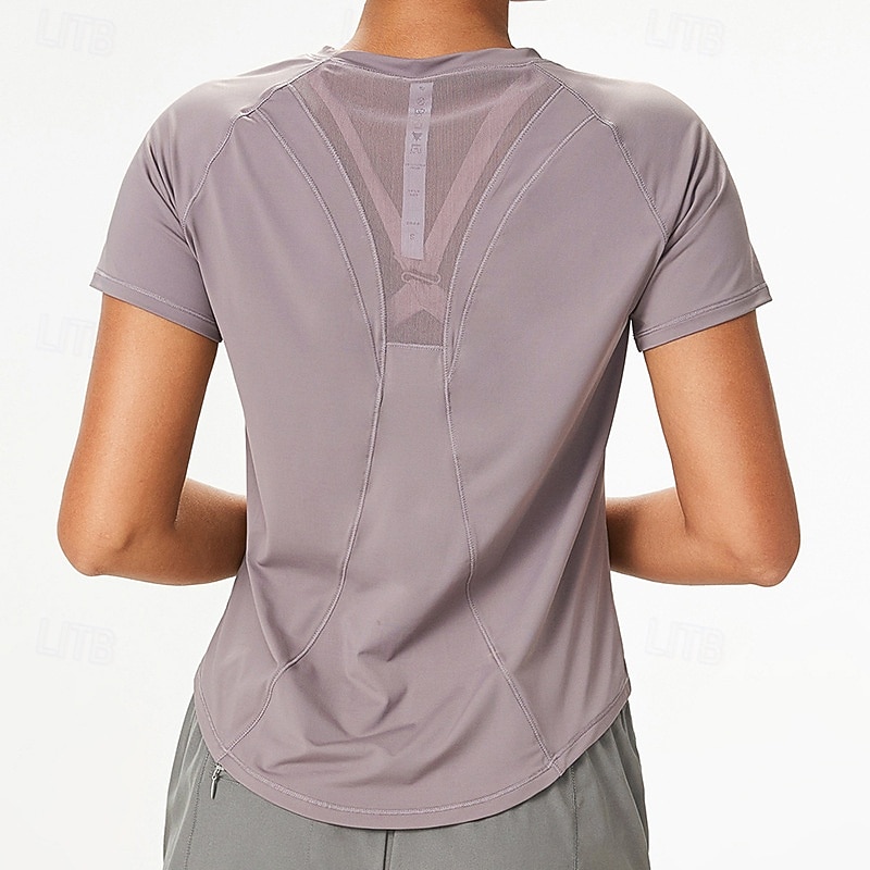 Dámské Jednobarevné Gymnastická košile Koşu Tişörtü Léto Jaro Podzim Síťka Krátký rukáv Oblečení na atletiku Rychleschnoucí Yumuşak Ter Emen Tělocvična Běh Cvičení Černá Světlá růžová Modrá sportovn 2026 - $64.99 –P8