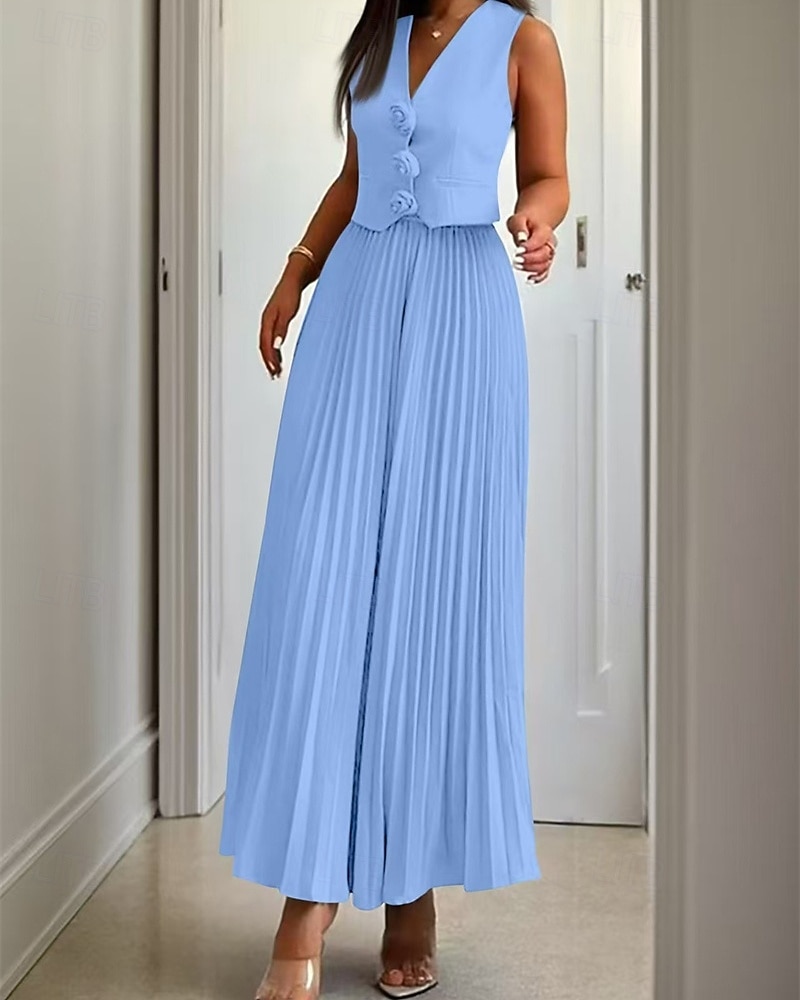 Femmes Robe Midi Robe Décontractée Robe Ensemble Robe en Satin Élégant Mode Moderne Extérieur Quotidien Sortir Coupe régulière Uni Sans manches Col en V Noir Rose Claire Vin Bleu Printemps Automne de 2025 ? $51.99 –P3